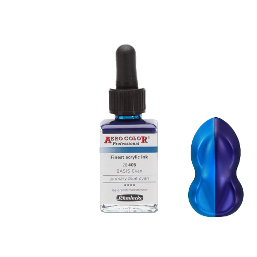 Airbrush-Farbe AERO COLOR BASIS Cyan, Schmincke 28 405
