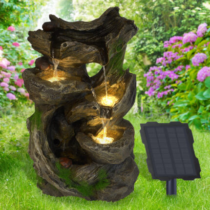 Solar - Gartenbrunnen & Wasserspiel "MÄRCHENWALD" mit Li-Ion-Akku